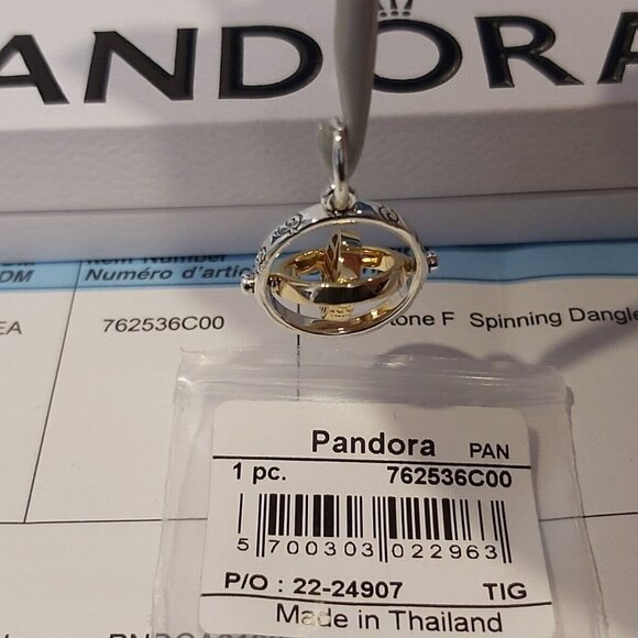 AUTHENTIC PANDORA TWO-TONE Fú Spinning Dangle Charm/Pendant 762536C00 - Picture 5 of 15